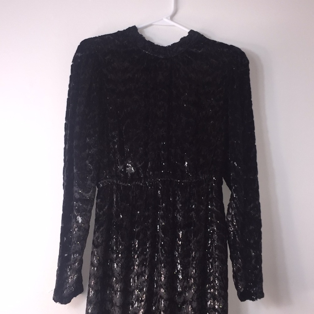 NWT ALC Gathered Metallic velvet Maxi Dress - Picture 4 of 13